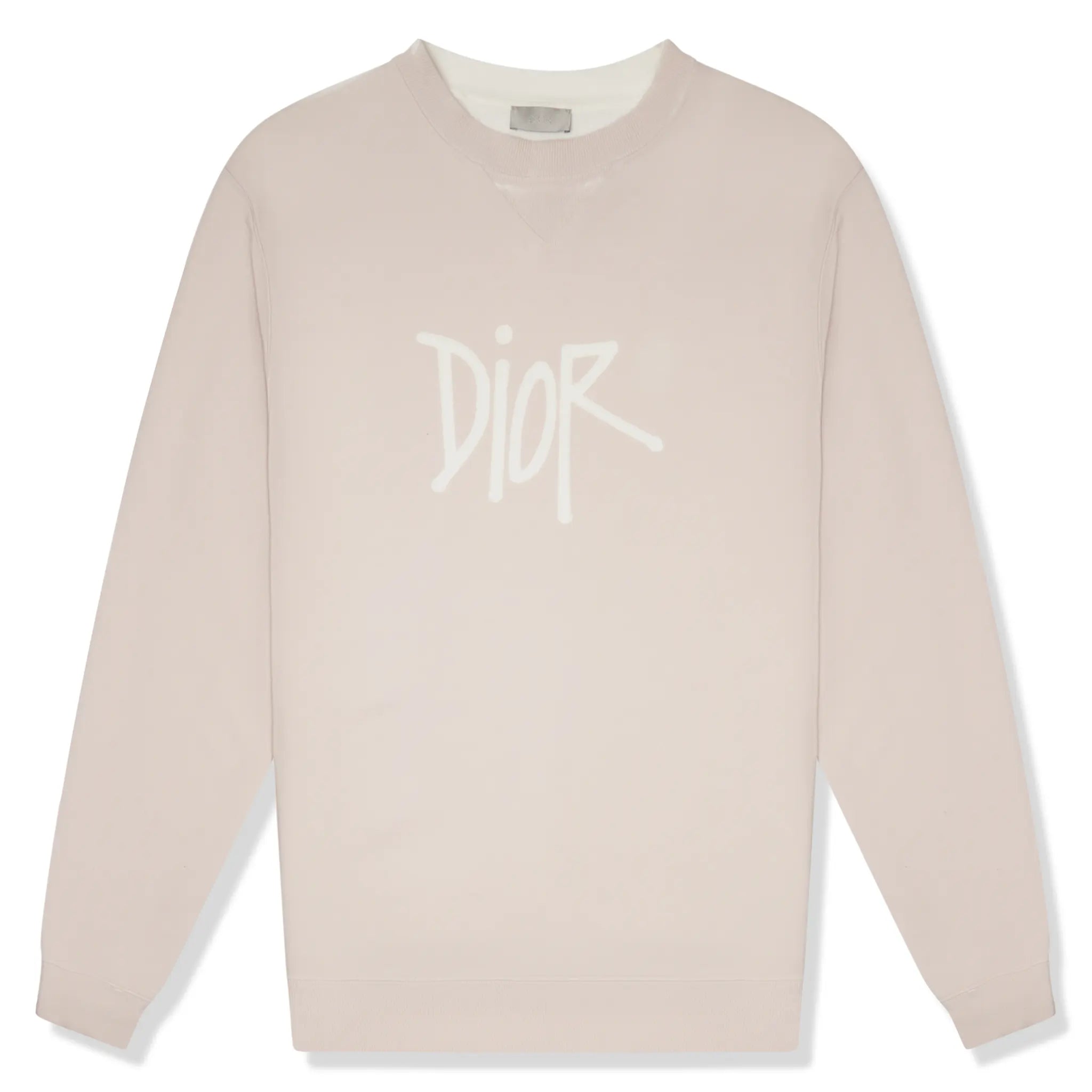Front View of Preloved - Dior x Shawn Stussy Bee Garment-Dyed Pink Sweatshirt 033J604B0531 C400